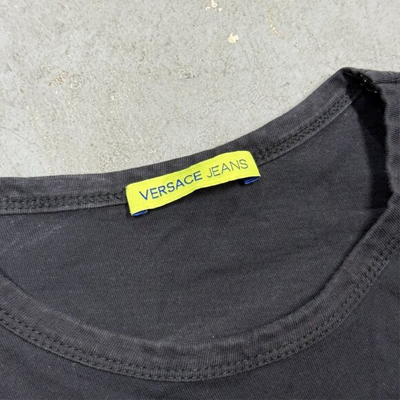 Vintage 00s Versace Jeans TShirt Logo Short Sleeve Black 100% Cotton Small - Picture 3 of 7